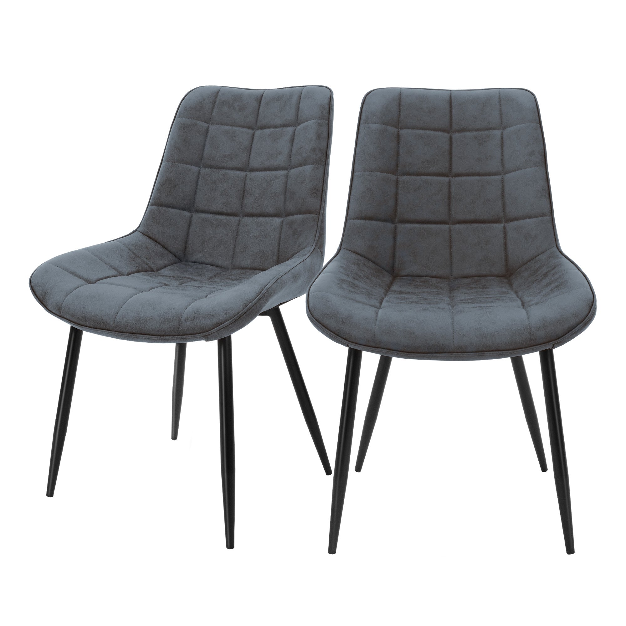 ECD Germany Möbel chaise salle à manger velours anthracite lot 2