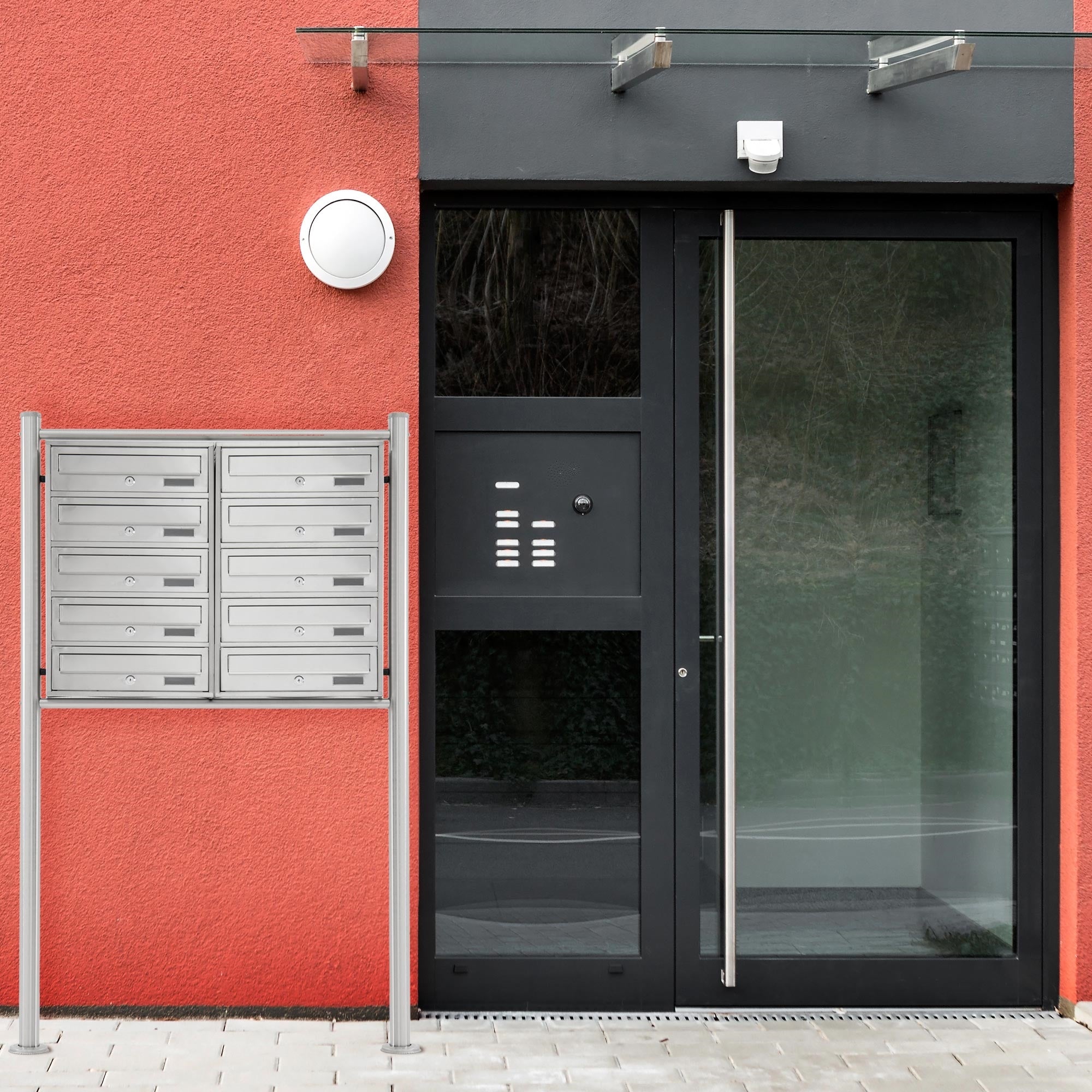 ECD Germany boîte aux lettres collective inox 10 cases sur pied