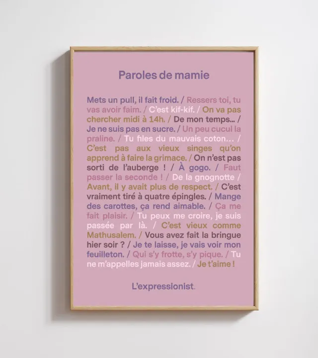 L'avant gardiste Déco murale poster Paroles de mamie humour