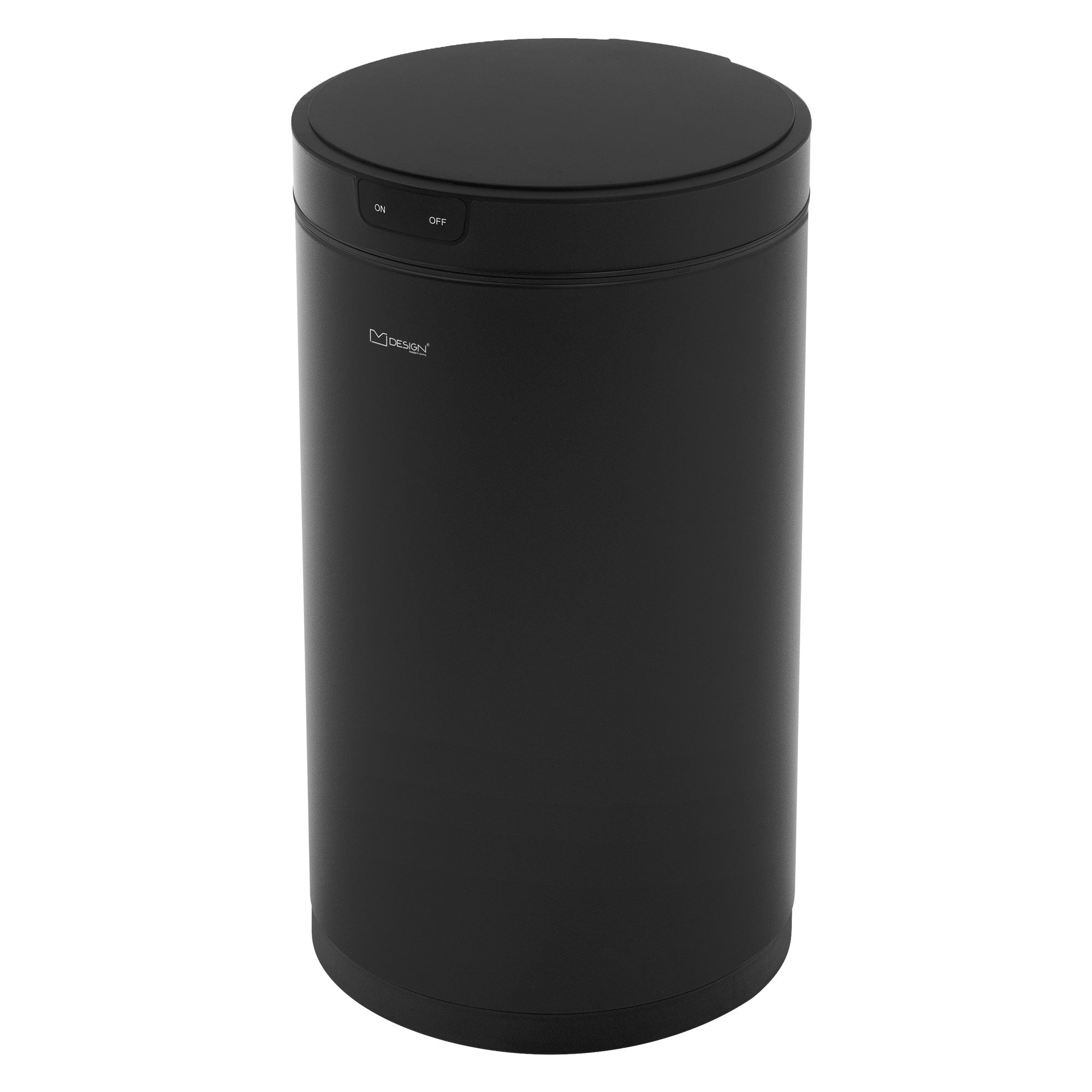 ECD Germany Möbel poubelle capteur 30L acier noir mat ronde