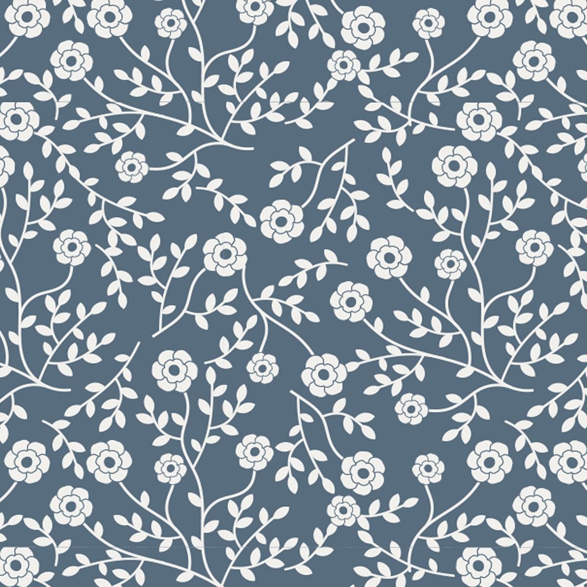 Stokomani Maison couette fleurs bleues 140x200 cm réversible
