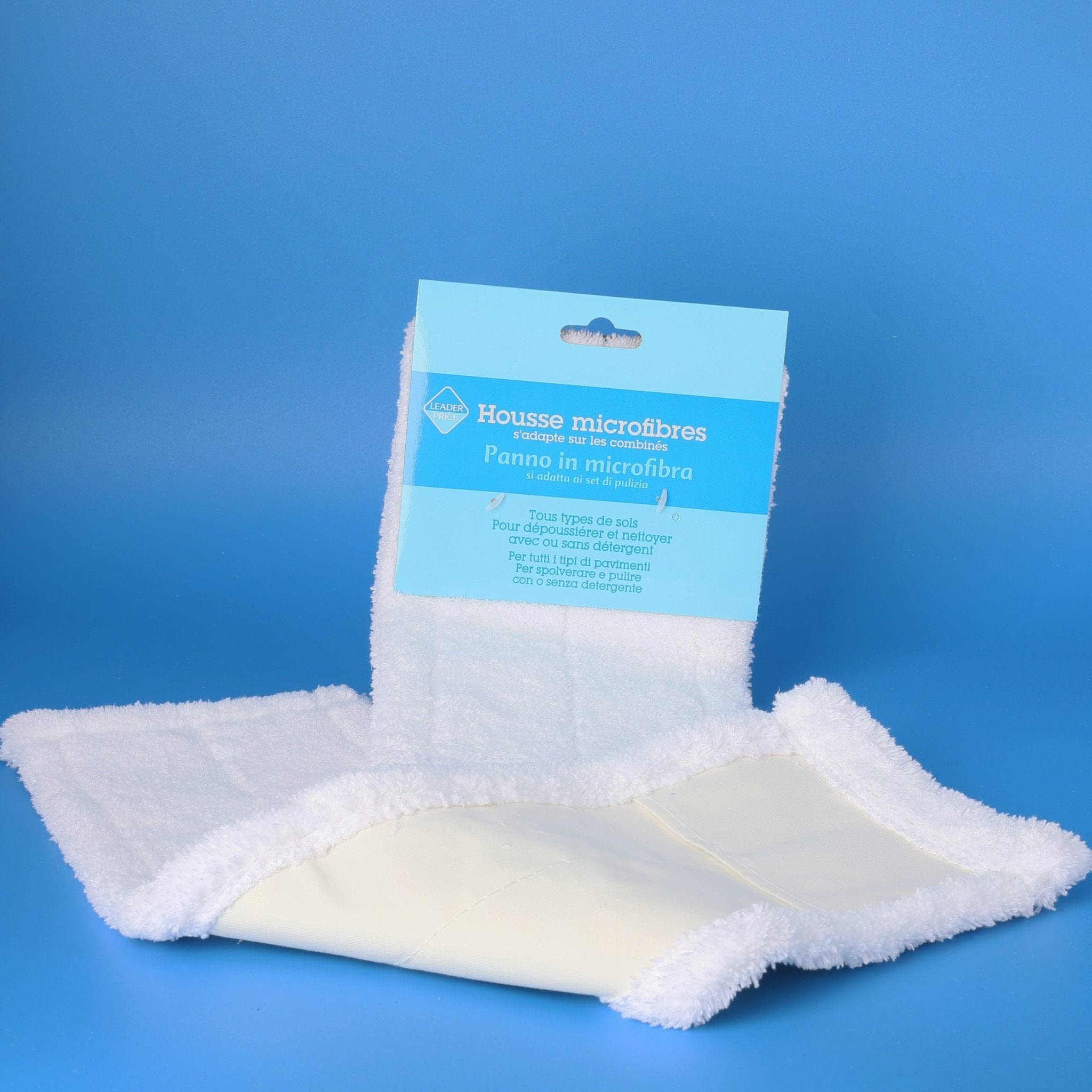 Leader Price housse microfibres balai sèche et humide poussière