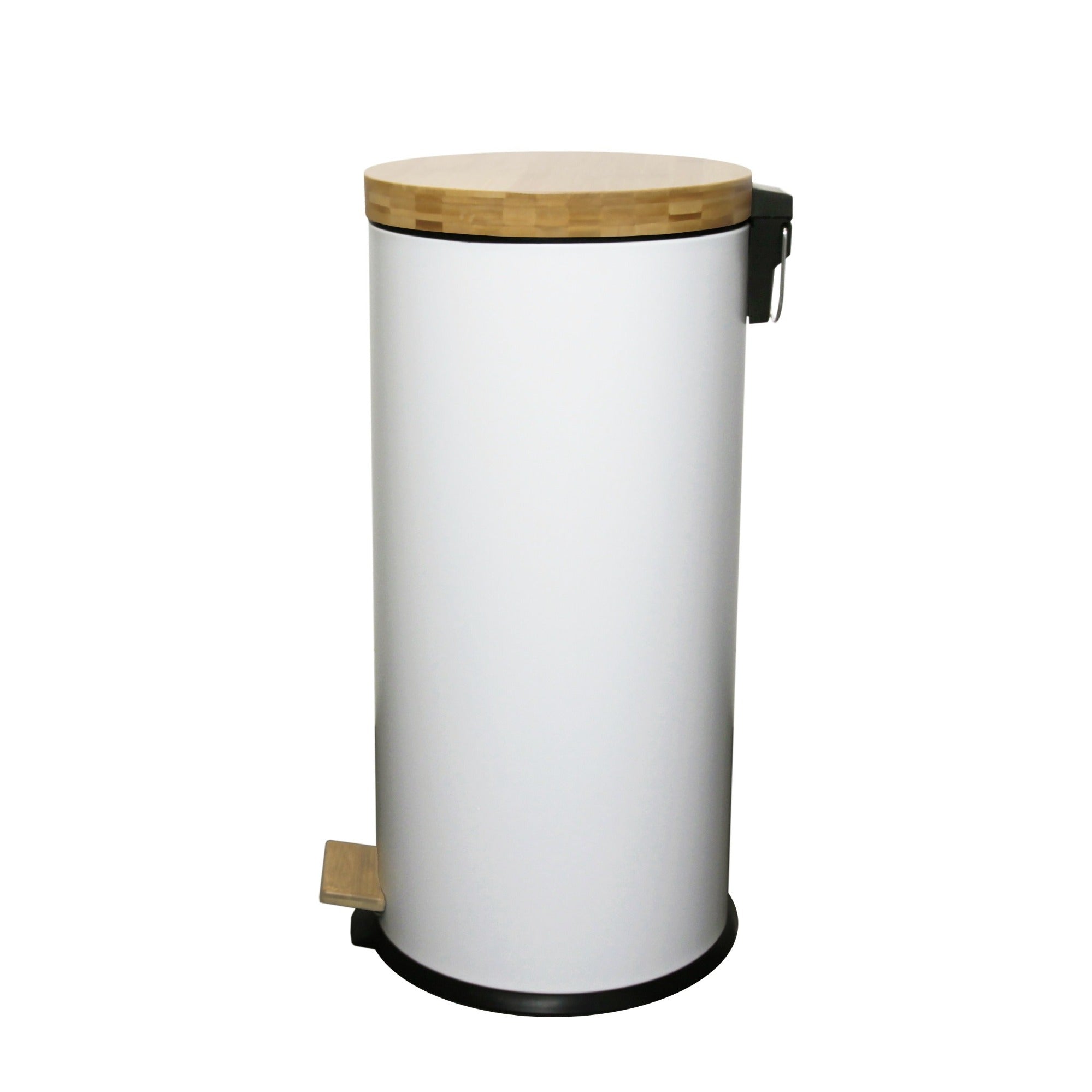 Red Deco Forest poubelle cuisine 30L blanc bambou à pédale
