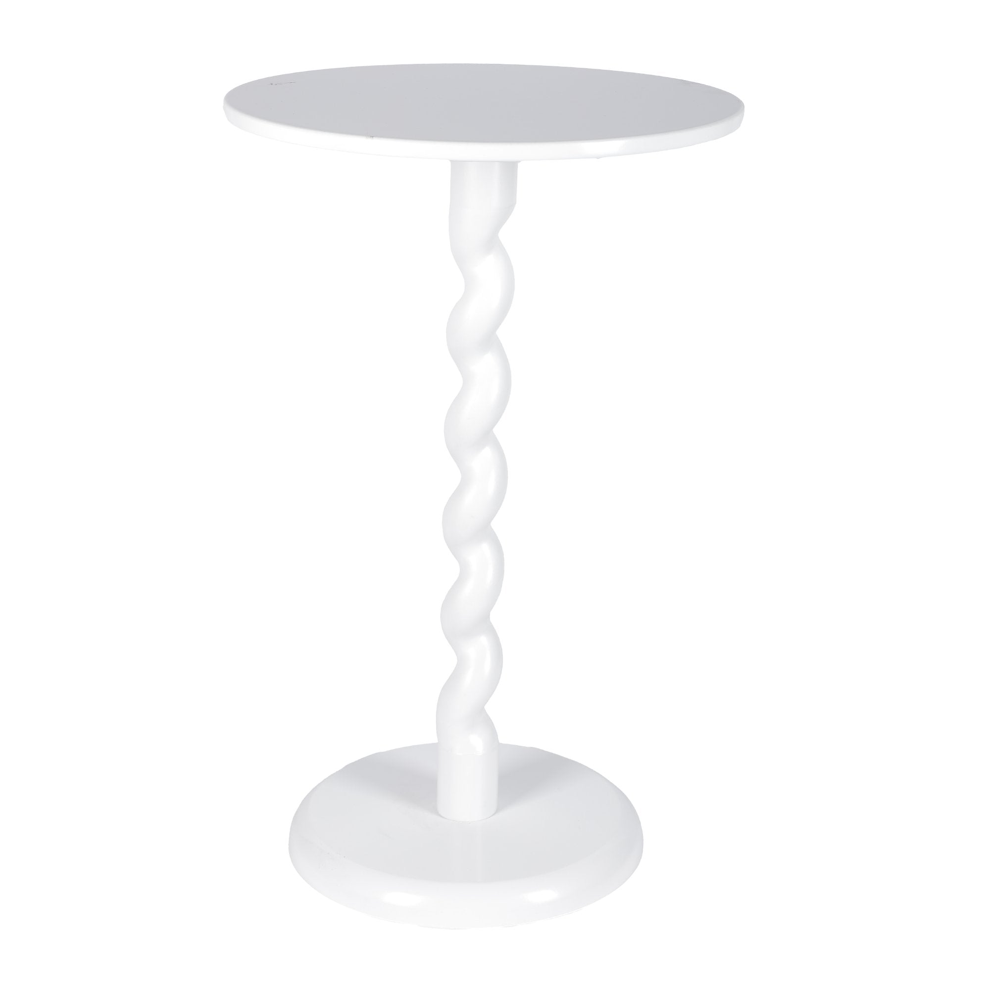 Table d'Appoint Pied Central Torsade Salon Chambre Ronde