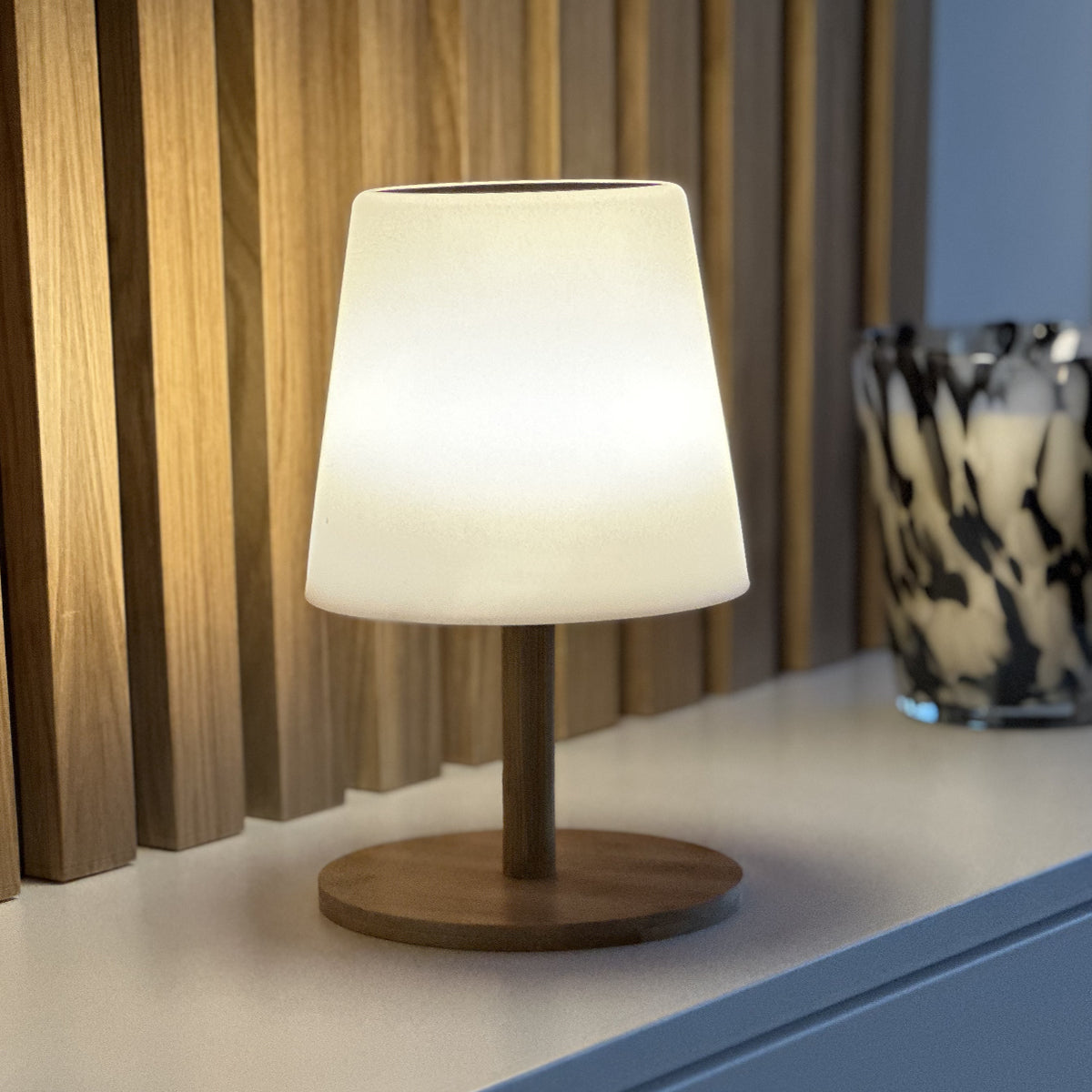 Red Deco Standy Mini Wood lampe solaire bambou H25cm dimmable