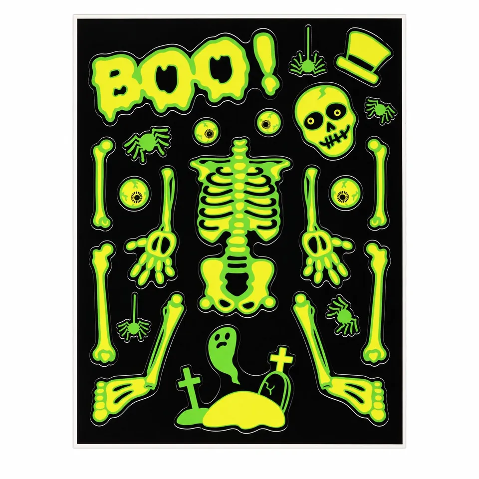 Stokomani stickers fenêtre Halloween vert 30x42 cm