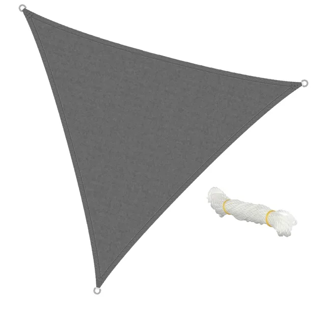 ECD Germany voile d'ombrage triangulaire gris 3,6 m HDPE anti-UV