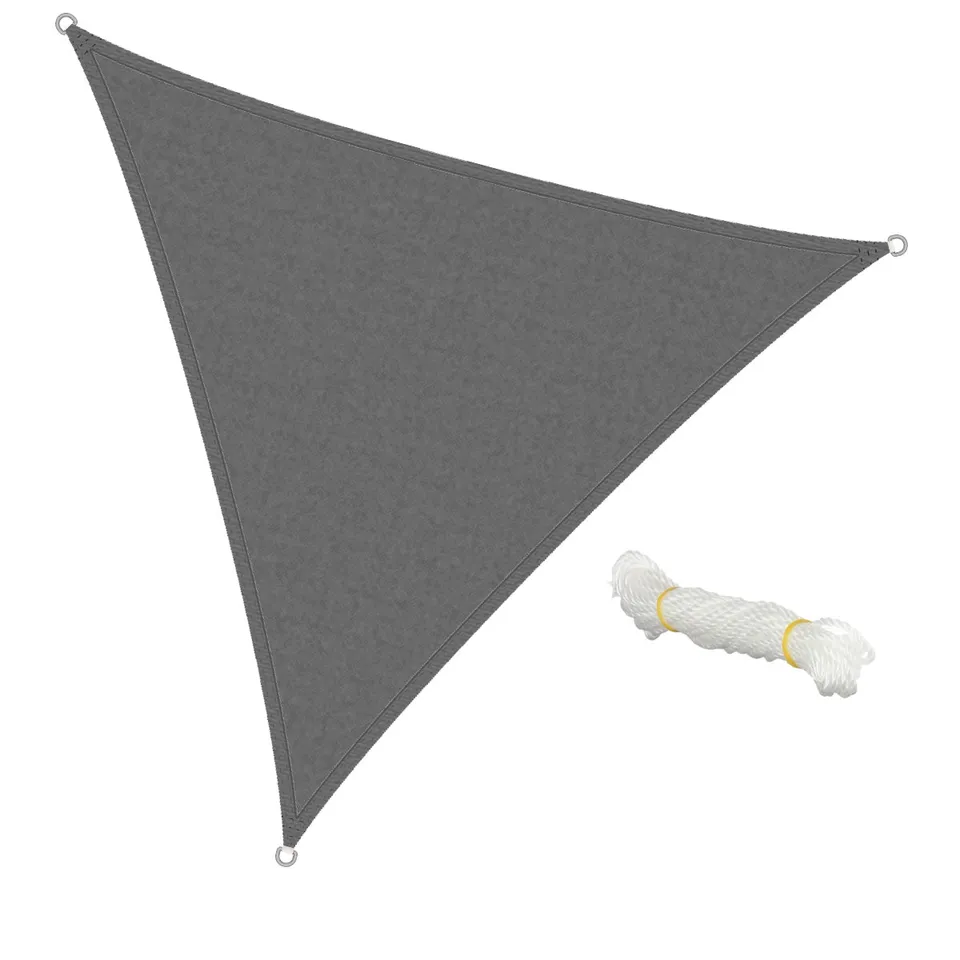 ECD Germany voile d'ombrage triangulaire gris 3,6 m HDPE anti-UV