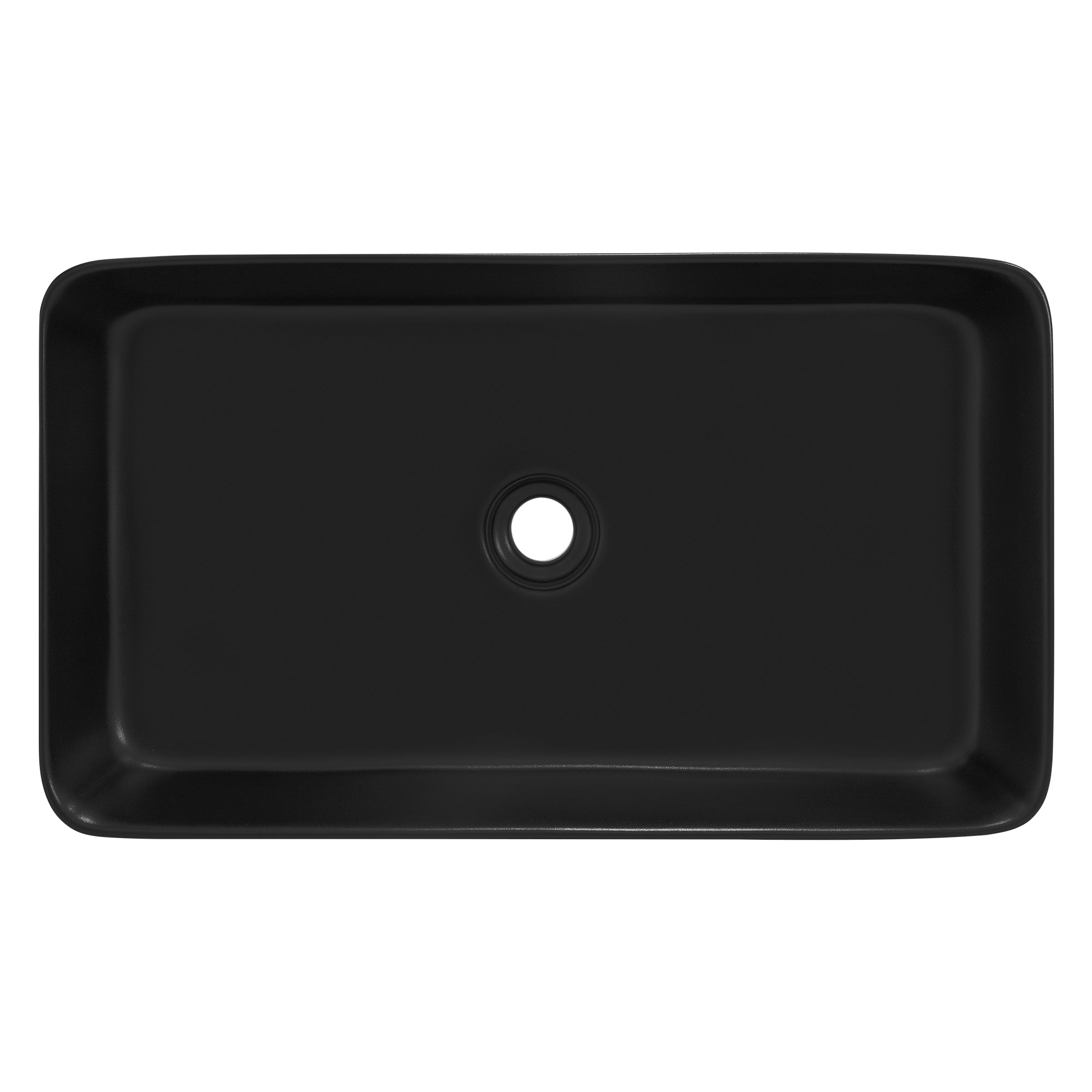 ECD Germany Sanitär vasque 68x38 cm noir céramique sans trop-plein