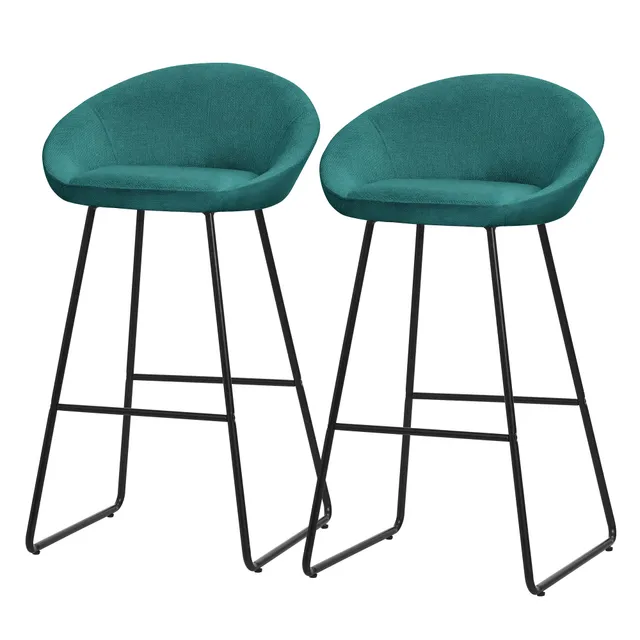 ECD Germany Möbel Tabouret bar pétrole Lot 2 56x94x50 cm