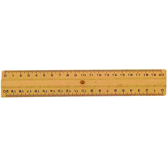 Safe Tool Double décimètre bois naturel règle 20 cm