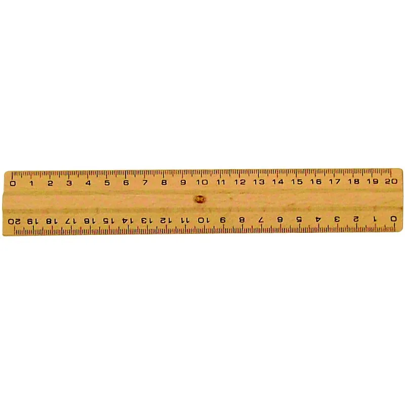 Safe Tool Double décimètre bois naturel règle 20 cm