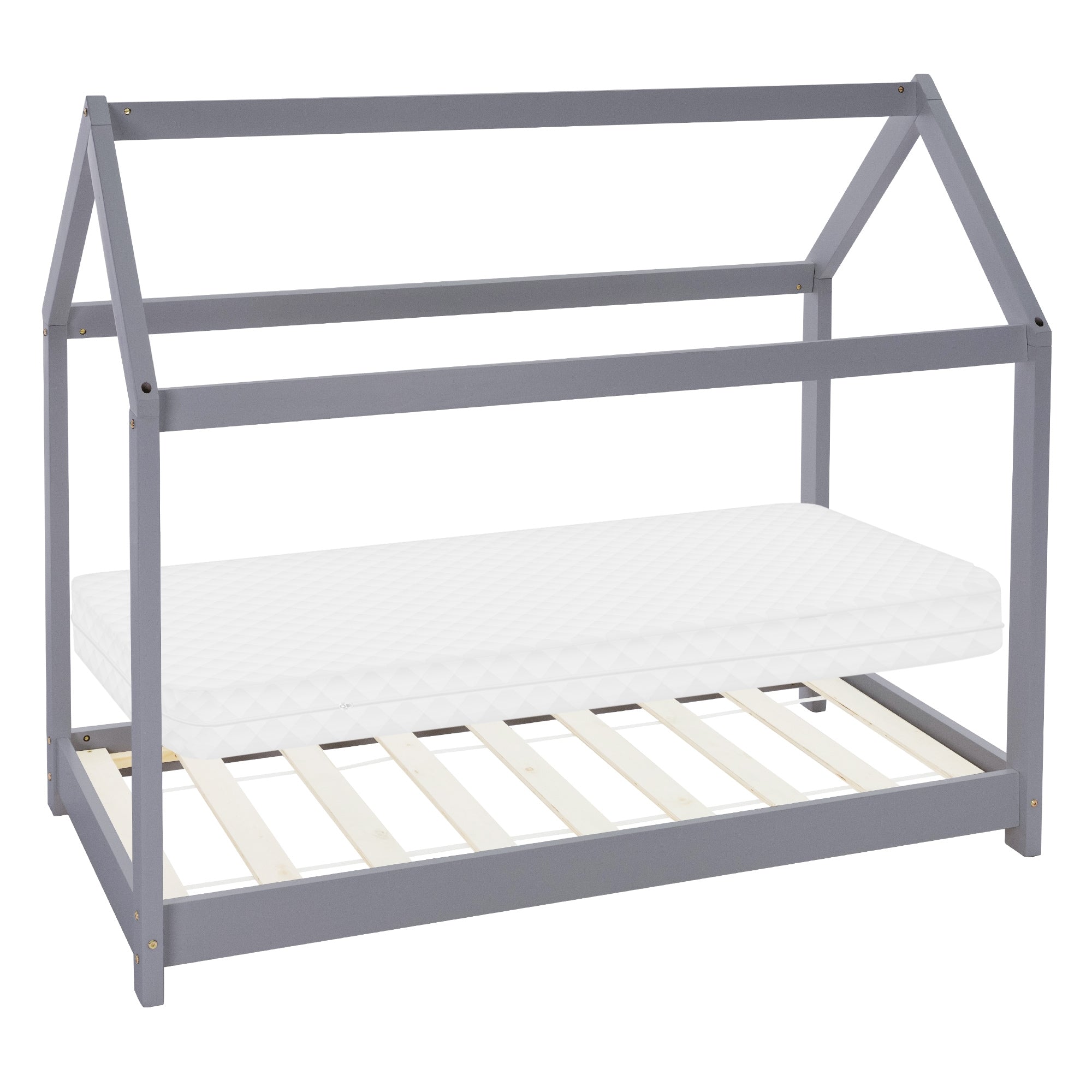 ECD Germany lit cabane enfant pin blanc 90x200 sans matelas