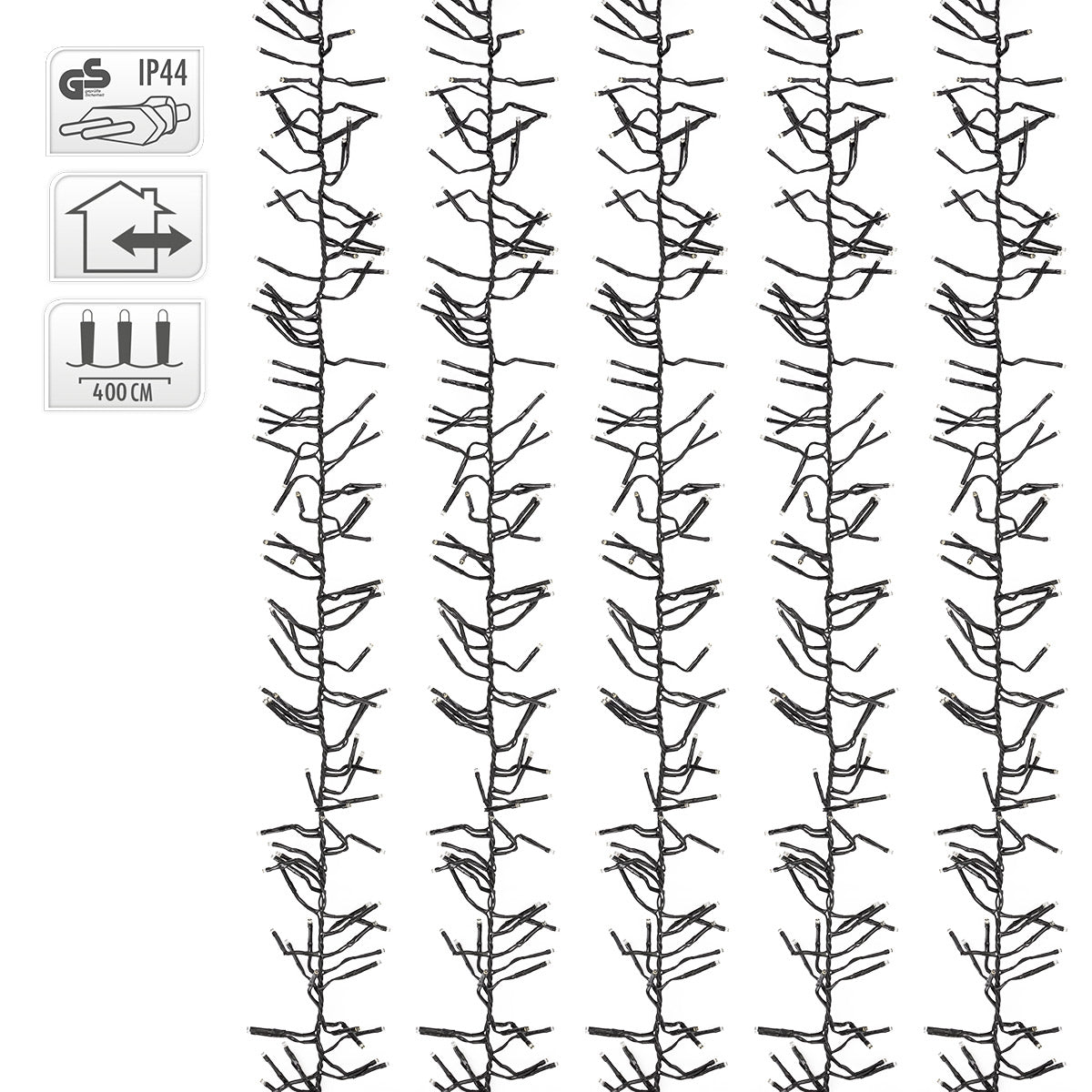 ECD Germany Maison Guirlande lumineuse LED 4,2 m 576 blanc chaud