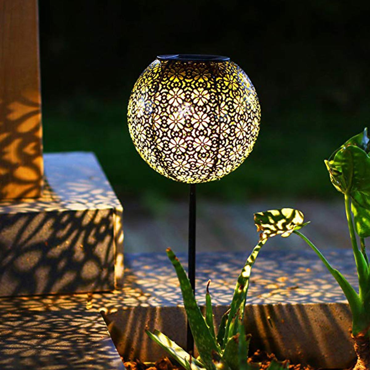 Red Deco Agadir lampe solaire lot de 2 bronze blanc chaud H45 cm