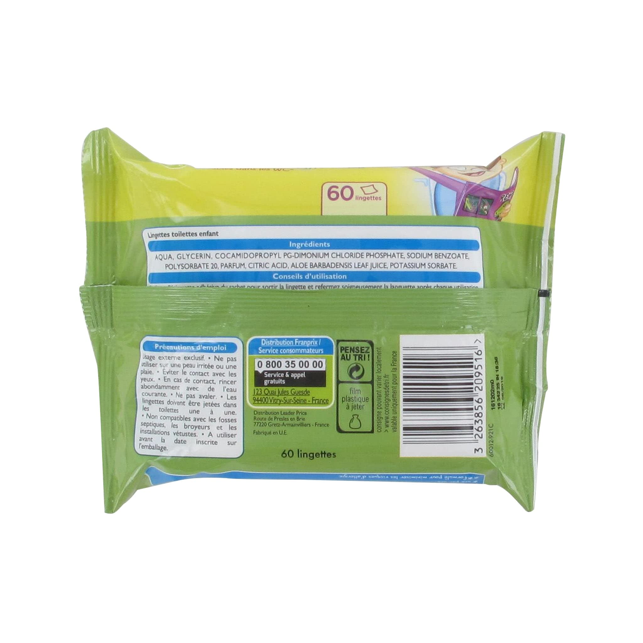 Leader Price lingettes toilettes jetables WC 250g