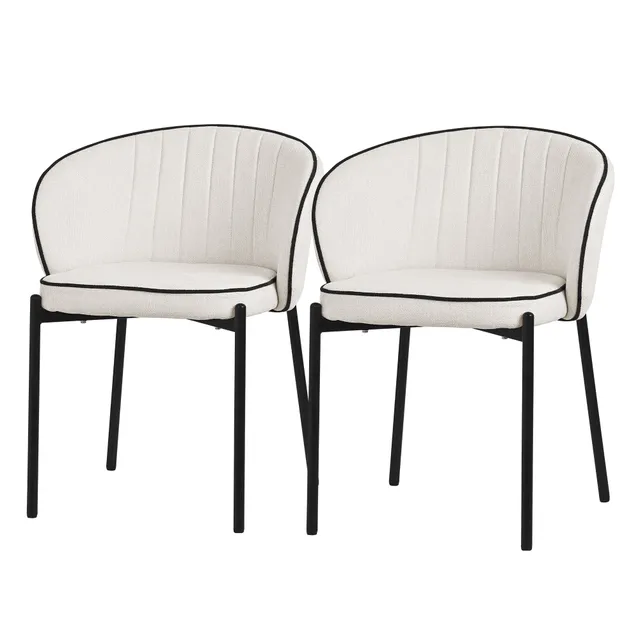 ECD Germany ML-Design Lot 2 chaises salle à manger beige