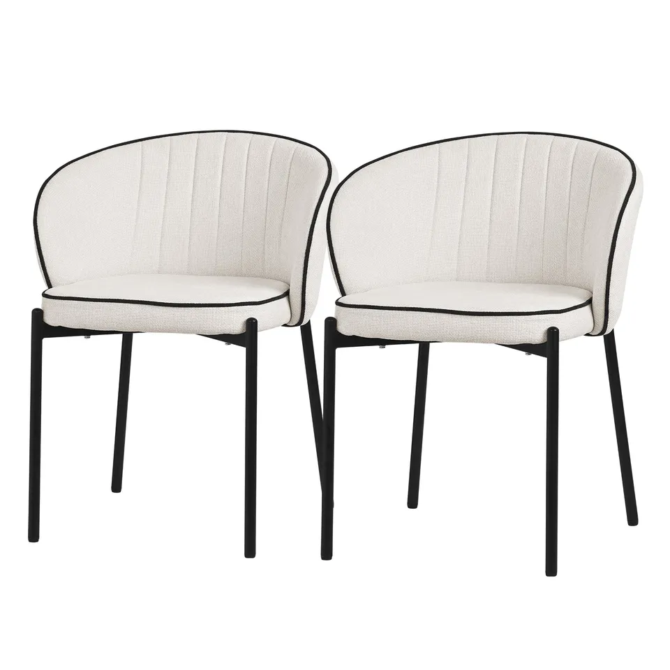 ECD Germany ML-Design Lot 2 chaises salle à manger beige