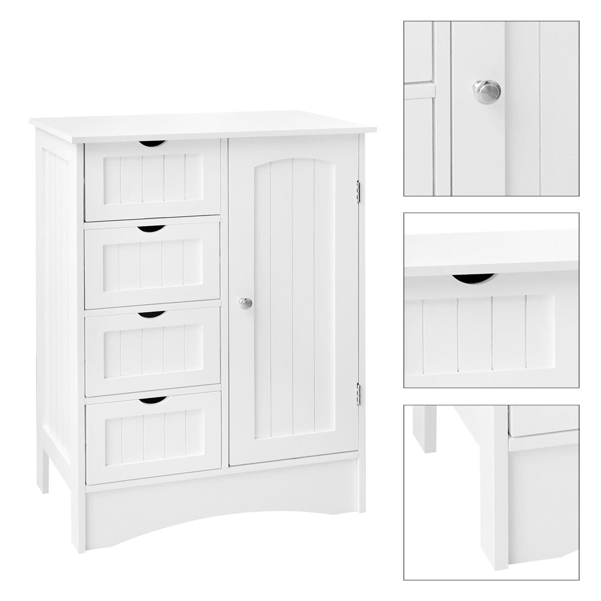 ECD Möbel armoire salle de bain blanc 55x81x30 cm 4 tiroirs