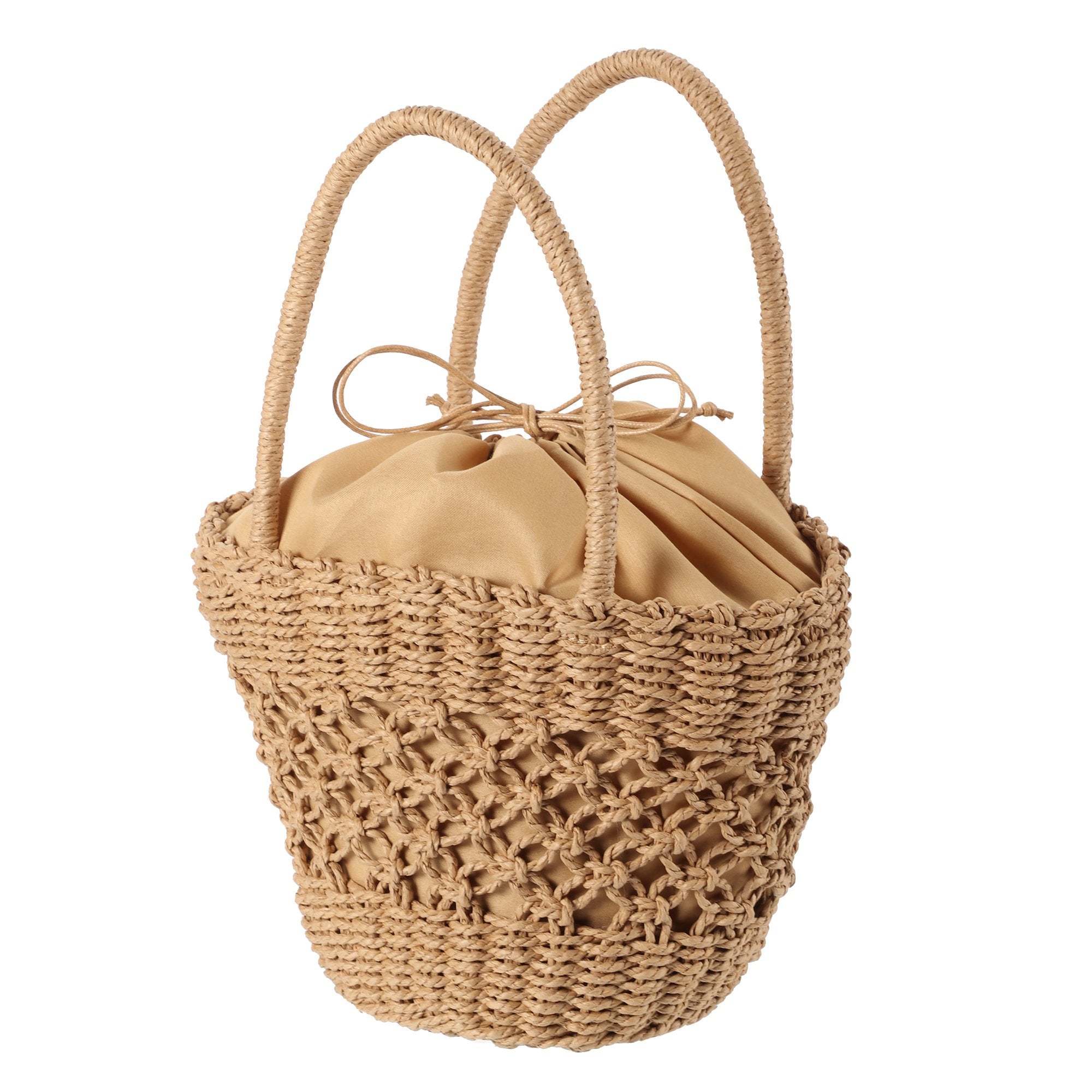 Stokomani Mode sac seau osier marron