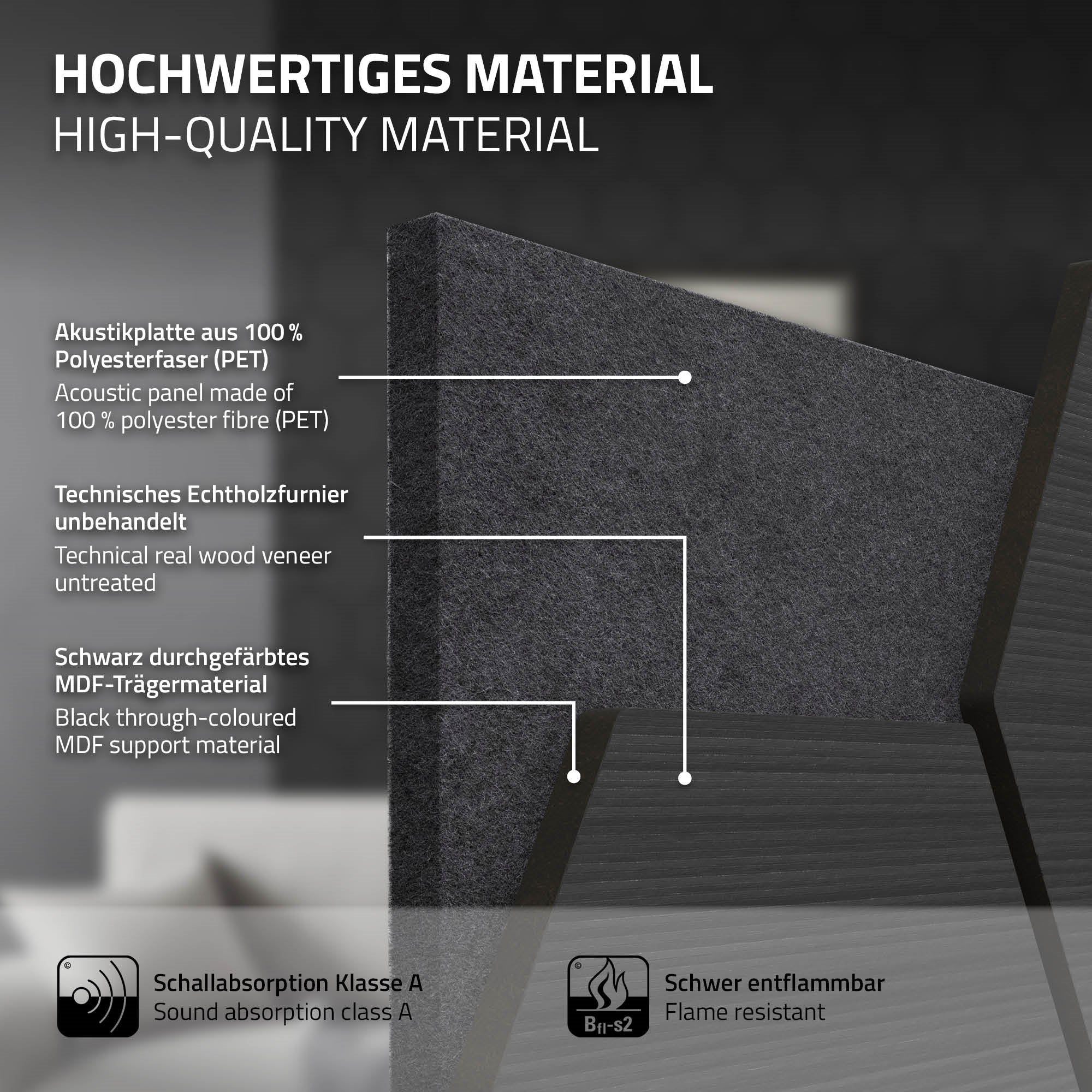 ECD Germany Haus & Wohnen ML-Design panneau acoustique hexagone noir lot 2