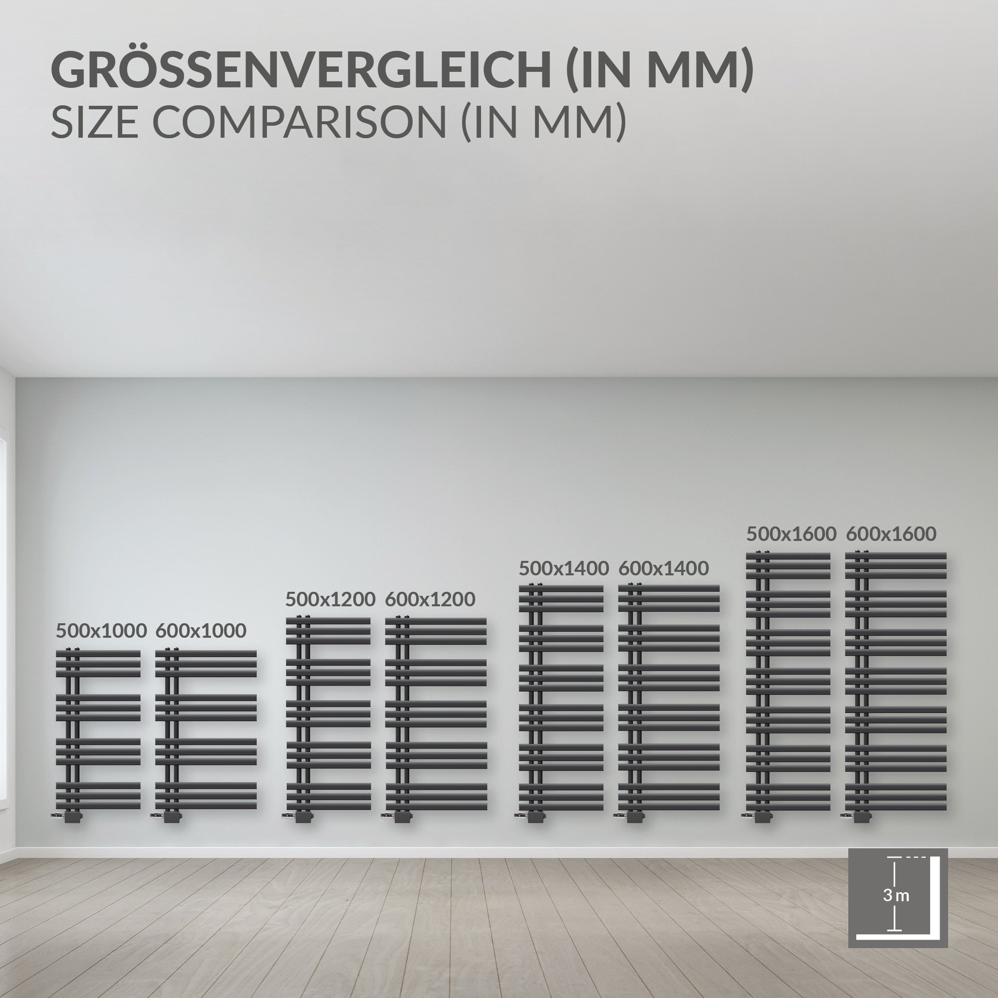 ECD Germany Iron EM sèche-serviettes 500x1600 anthracite