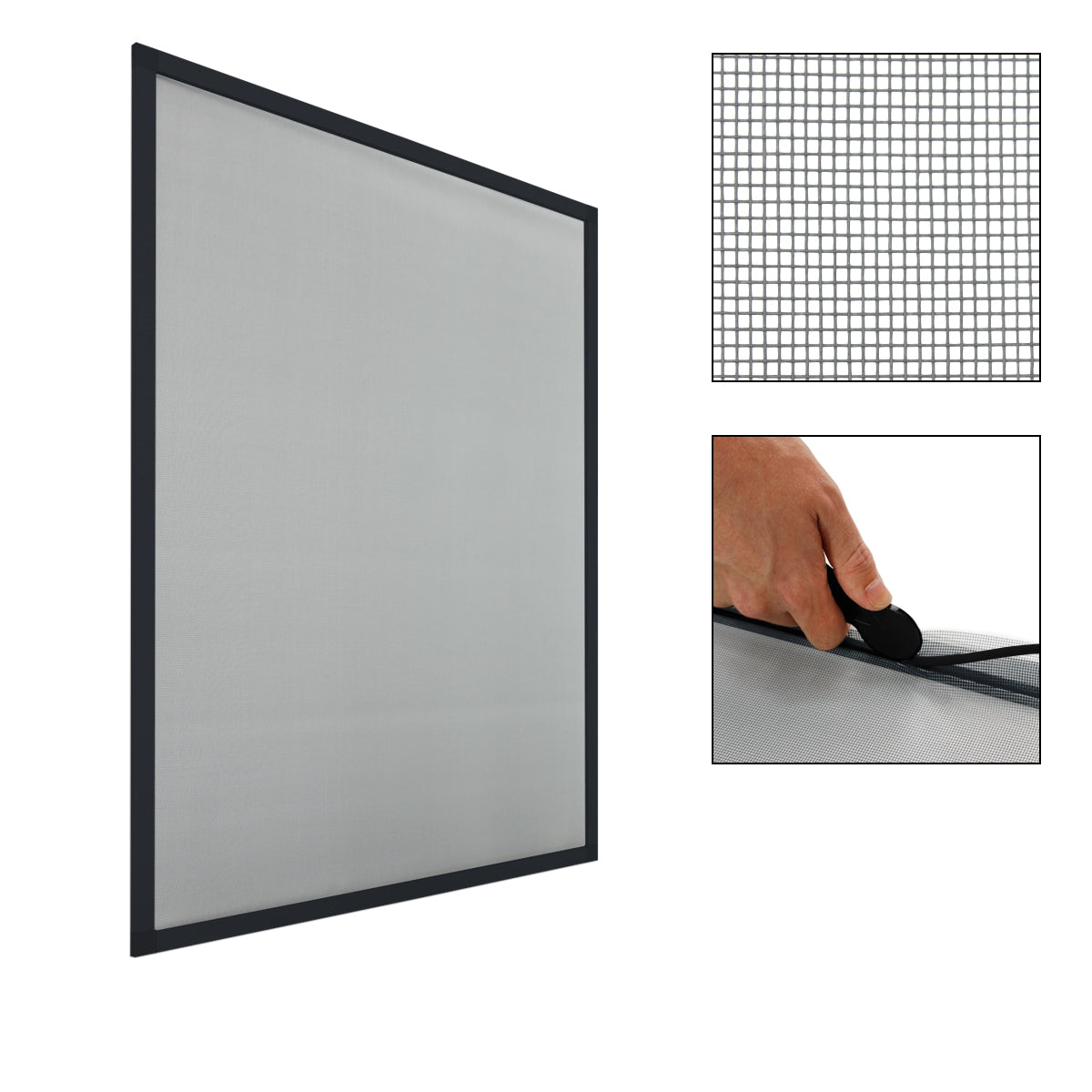 ECD Germany Haus & Wohnen moustiquaire alu 100x120 cm gris