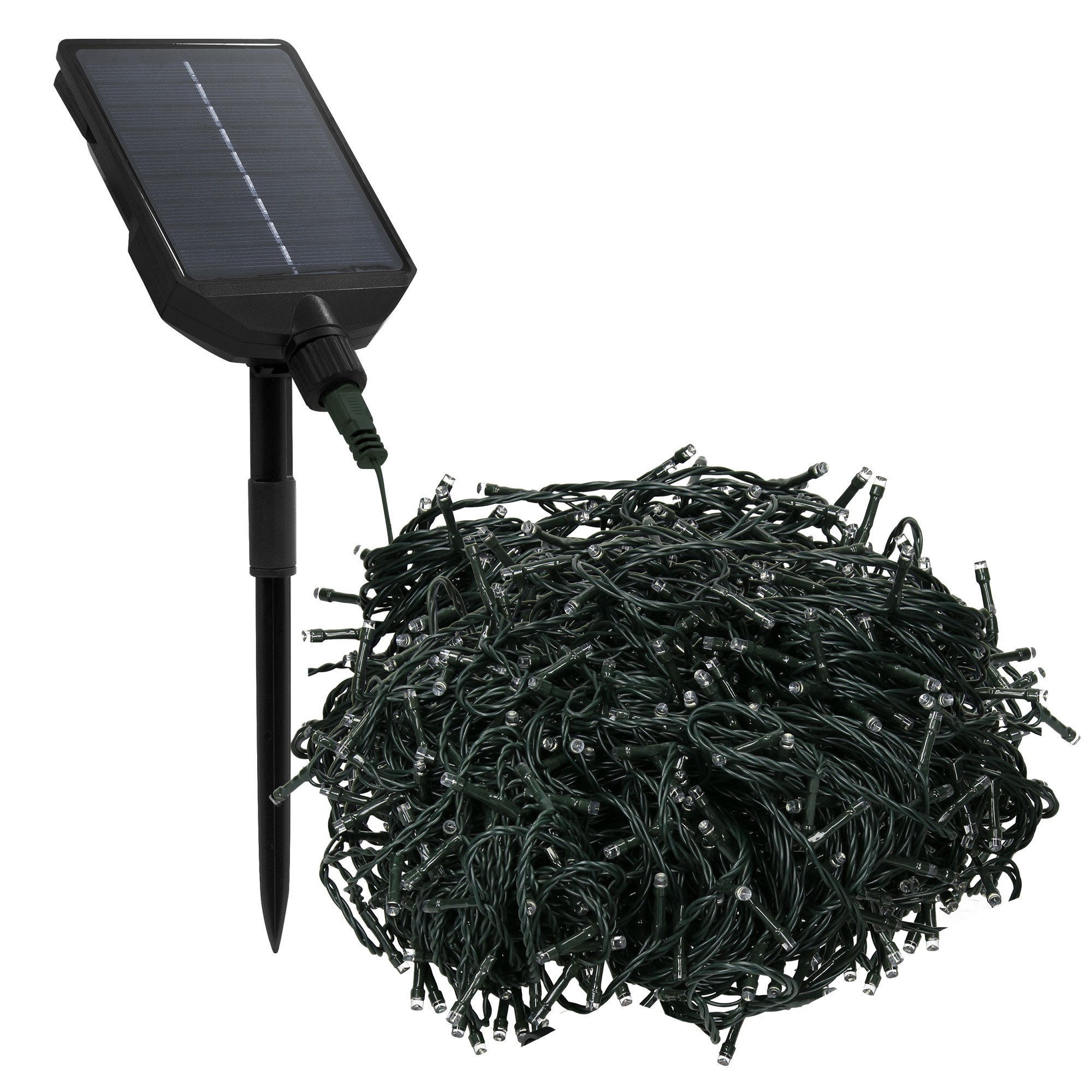 ECD Germany guirlande solaire LED 16 m 800 LED blanc chaud télécommande