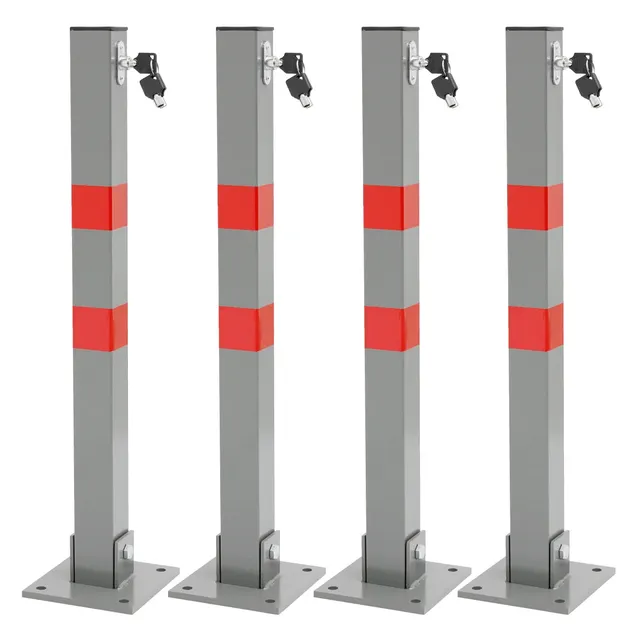 ECD Germany borne parking acier 70 cm rabattable lot de 4