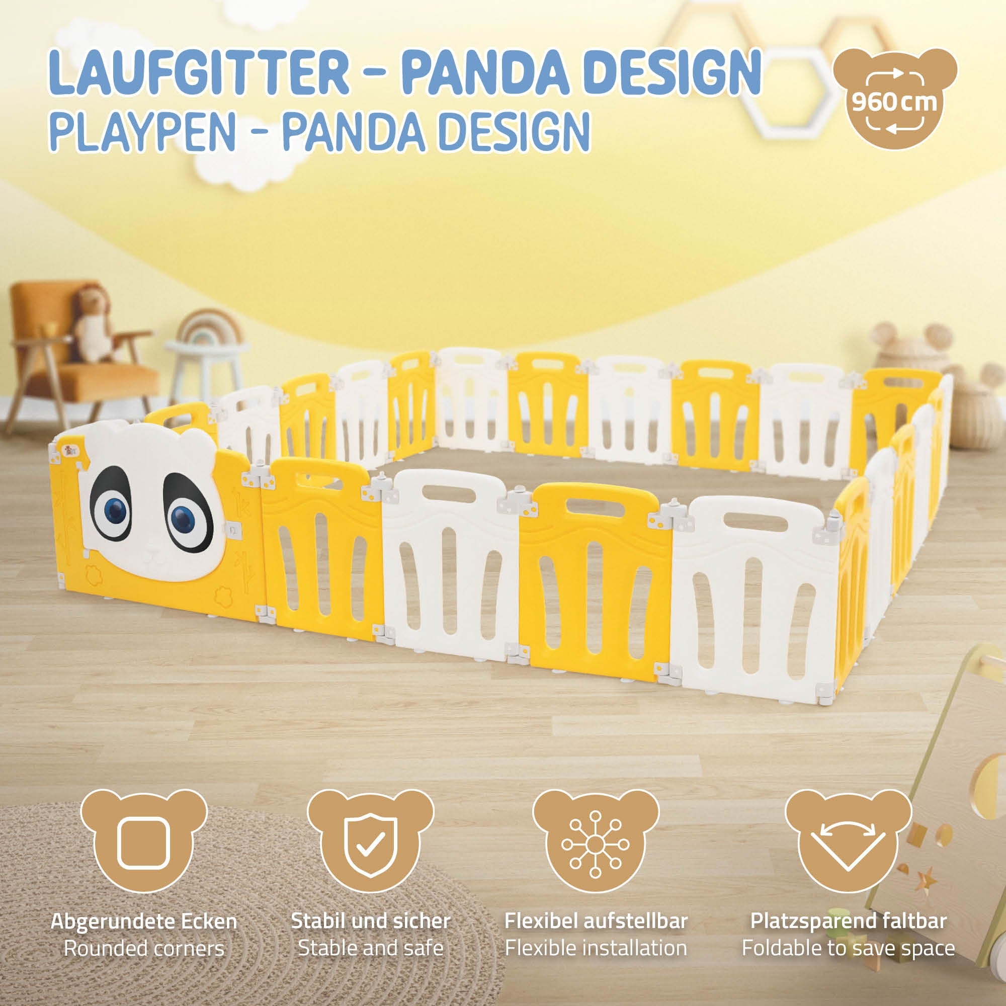 ECD Germany Kinder Joyz 240x240 parc bébé panda pliable