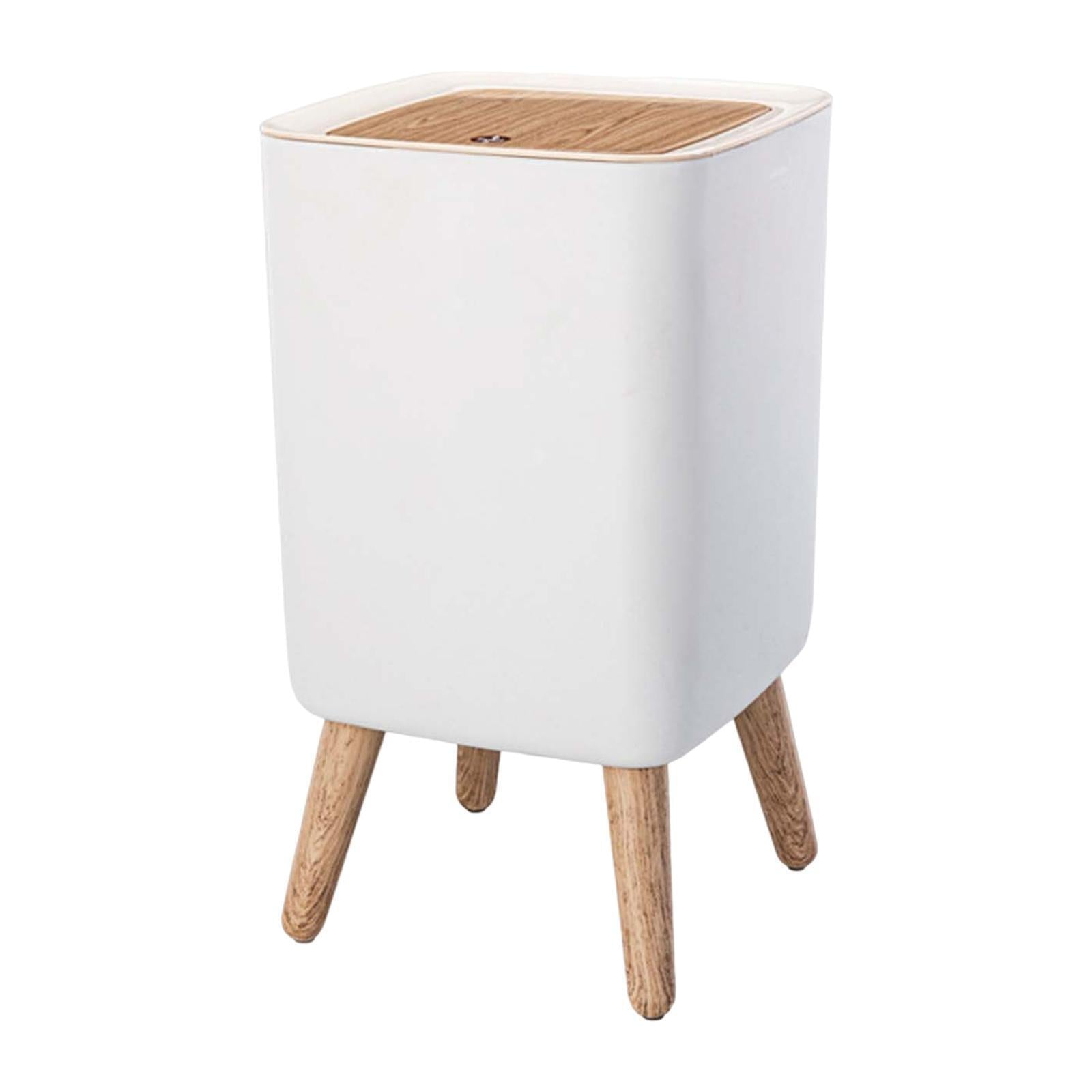 Red Deco Malmo Square poubelle salle de bain touch 10 L bois