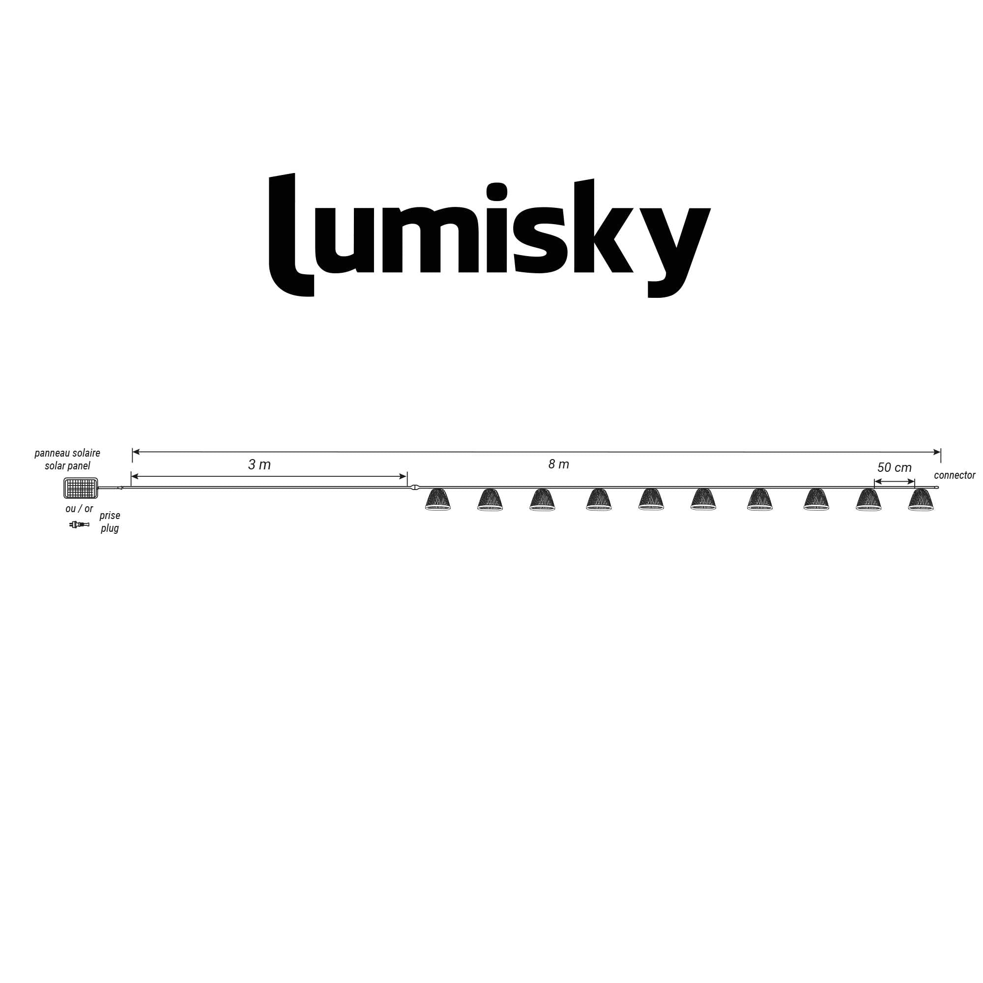 Red Deco Lina Light guirlande lumineuse bambou LED blanc chaud 8m
