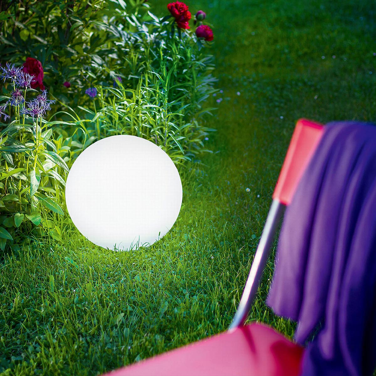 Red Deco Solsty boules solaires lot 2 flottantes Ø30cm RGB