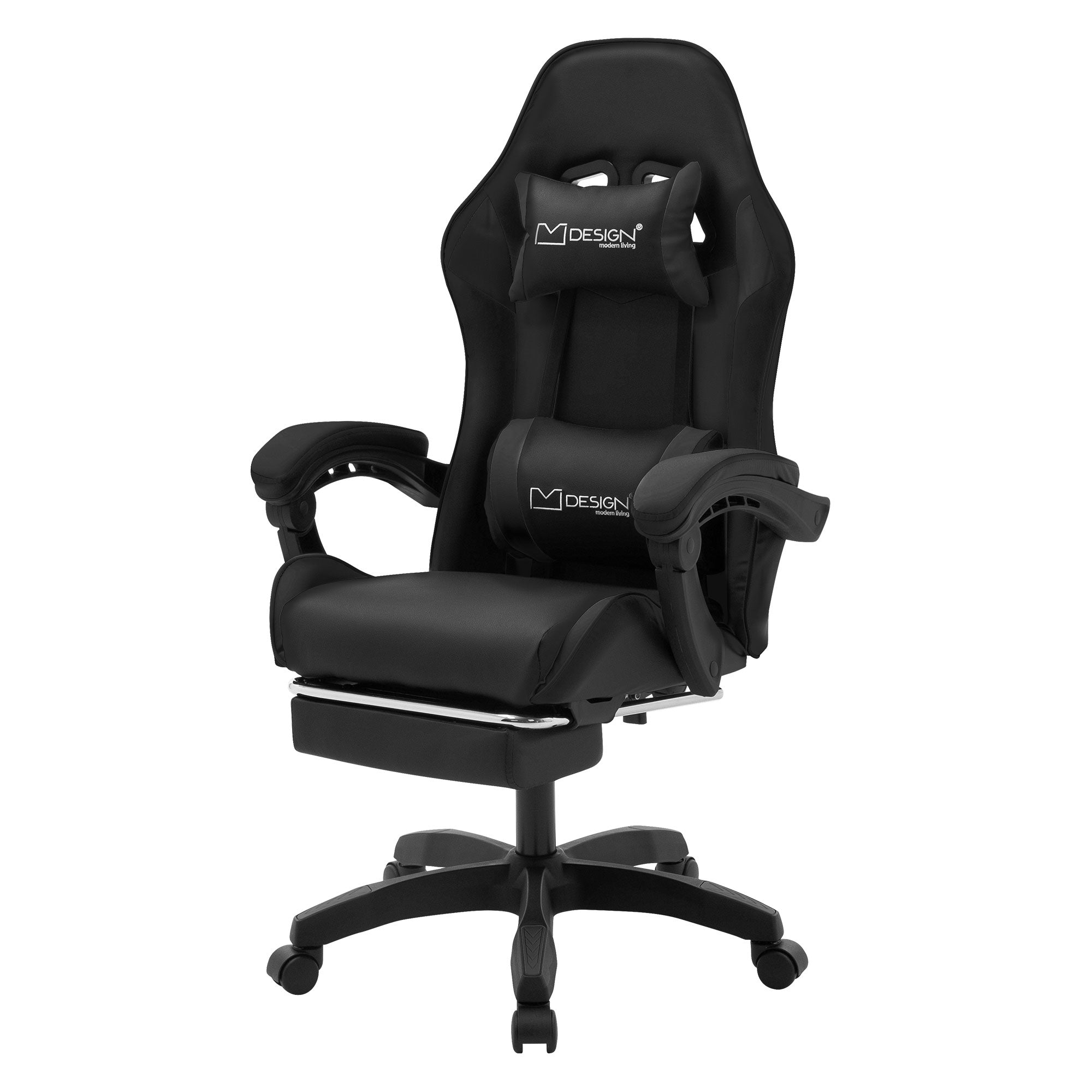 ECD Germany Möbel Chaise Gaming Simili Noir Repose-Pied