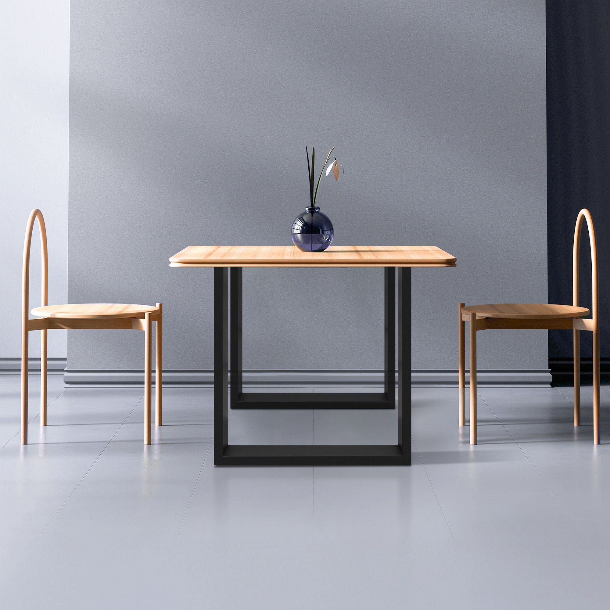 ECD Germany Möbel pieds de table 70x72 cm noir acier lot de 2