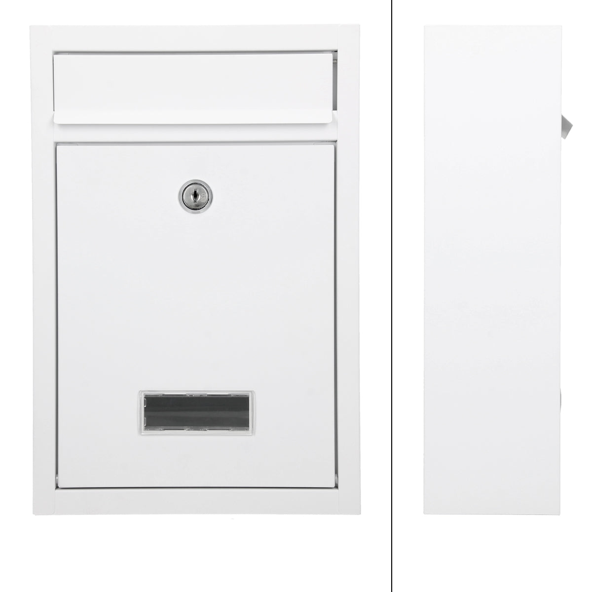 ECD Germany Bauen boîte aux lettres 215x9x32 blanc acier 2 clés