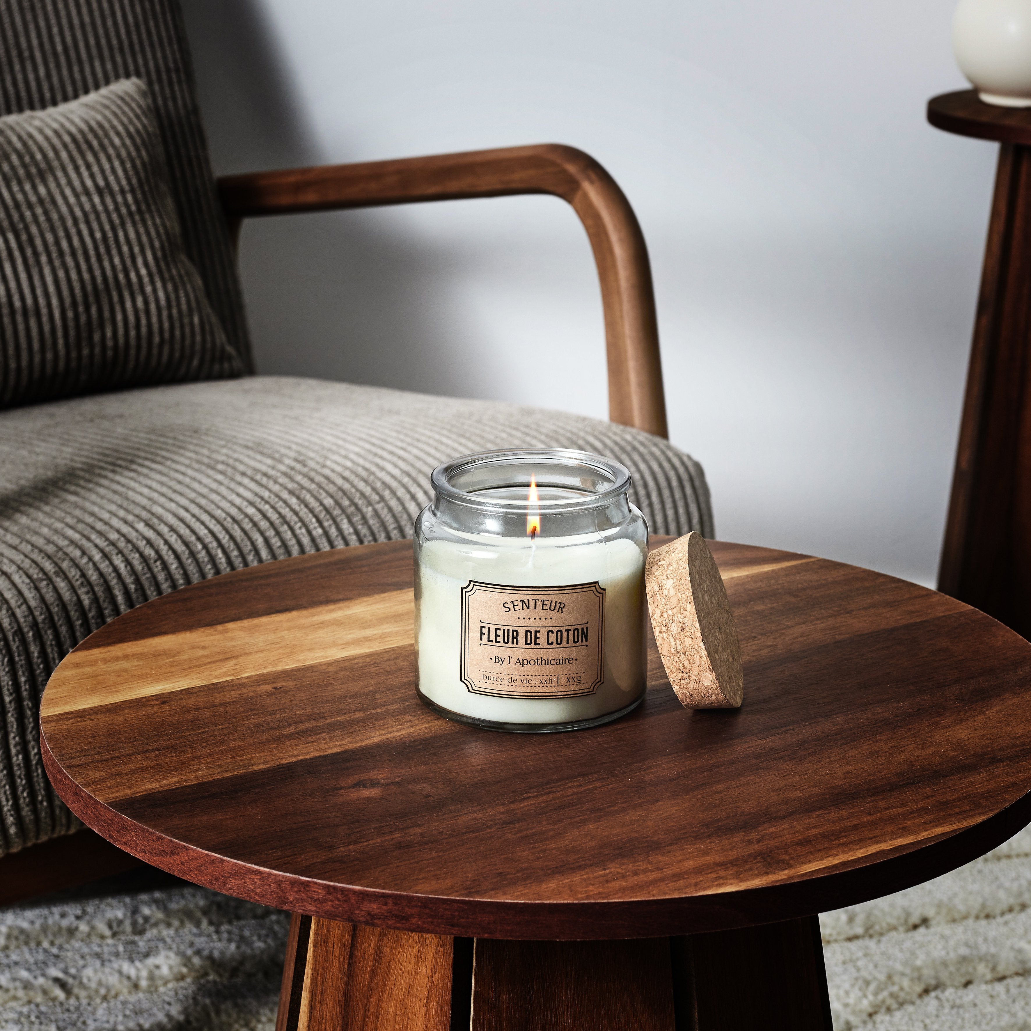 Stokomani Maison bougie parfumée pot apothicaire musc blanc