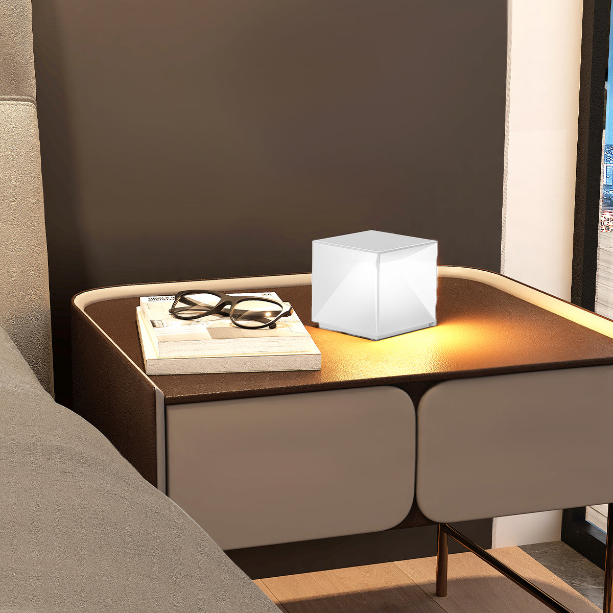 Red Deco Cubox Mini White H8cm lampe sans fil blanc chaud
