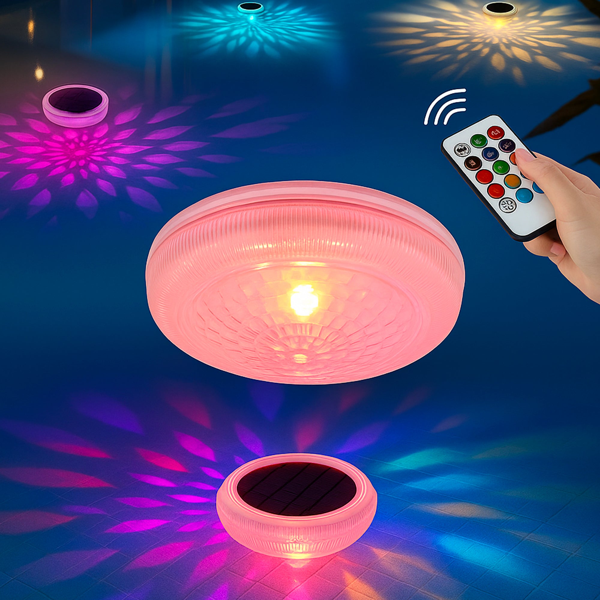 Red Deco Splashy lot 2 lumières solaires piscine RGB D11cm