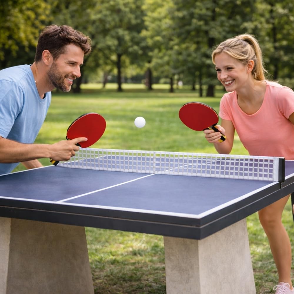 Shop-Story Loisirs Set Ping-Pong 2 Raquettes 2 Balles Housse