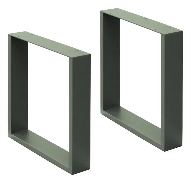 ECD Germany Möbel pied de table U 40x43 cm acier gris pierre lot de 2