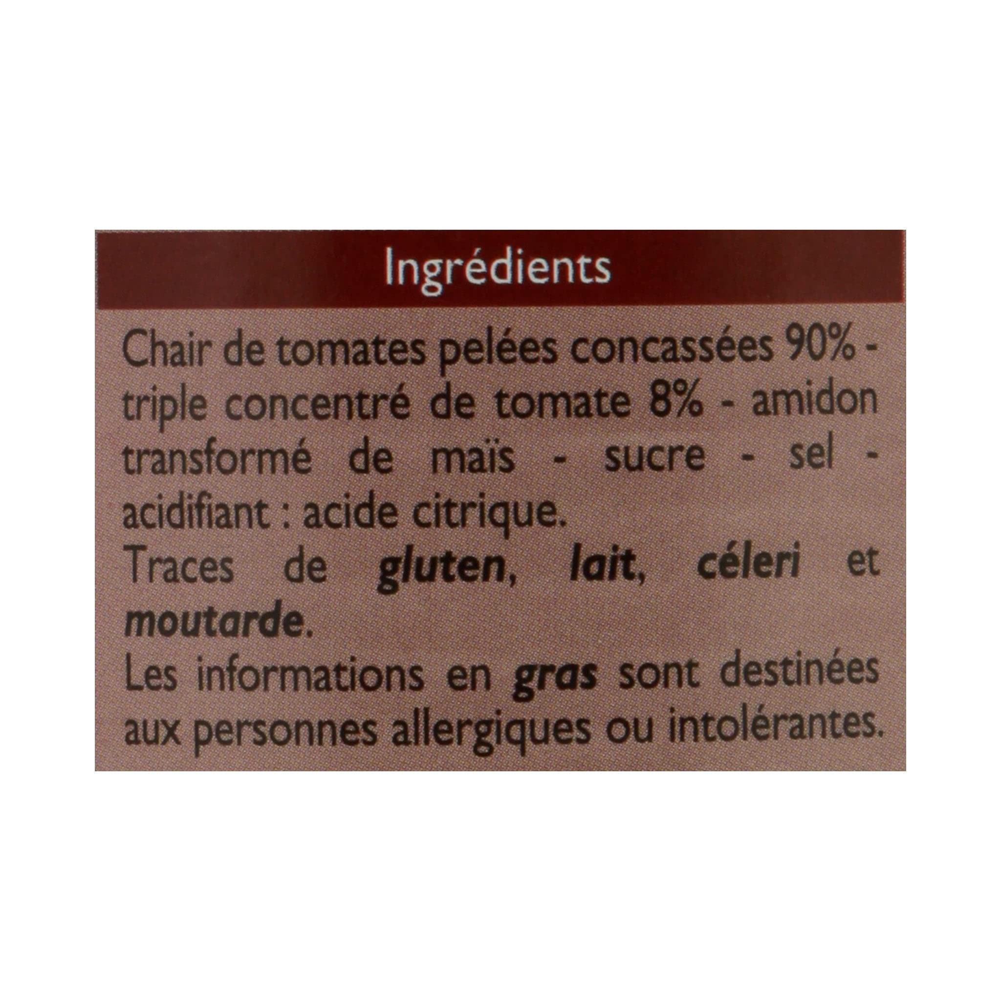 Leader Price Chair de tomates conserve 400g pour sauces