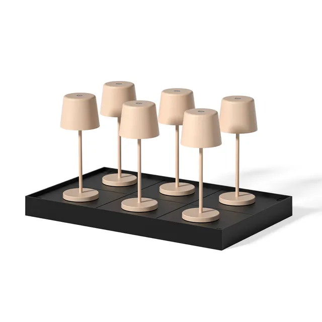 Red Deco Kelly Mini Sand lampe table lot 6 LED sable H22cm
