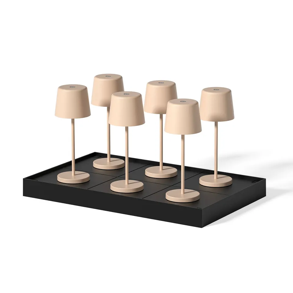 Red Deco Kelly Mini Sand lampe table lot 6 LED sable H22cm