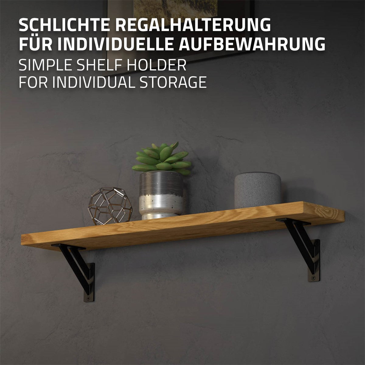 ECD Germany ML-Design 180x180 mm equerre etagere aluminium argente lot 2