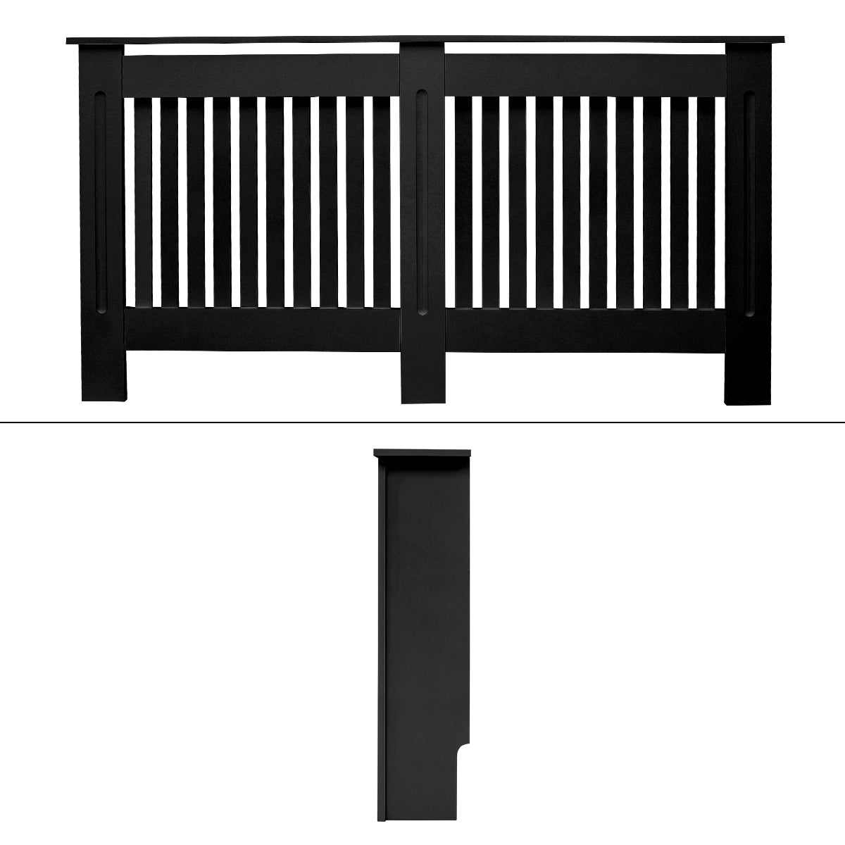 ECD Germany Heizungen cache-radiateur noir 152x19x82 cm MDF