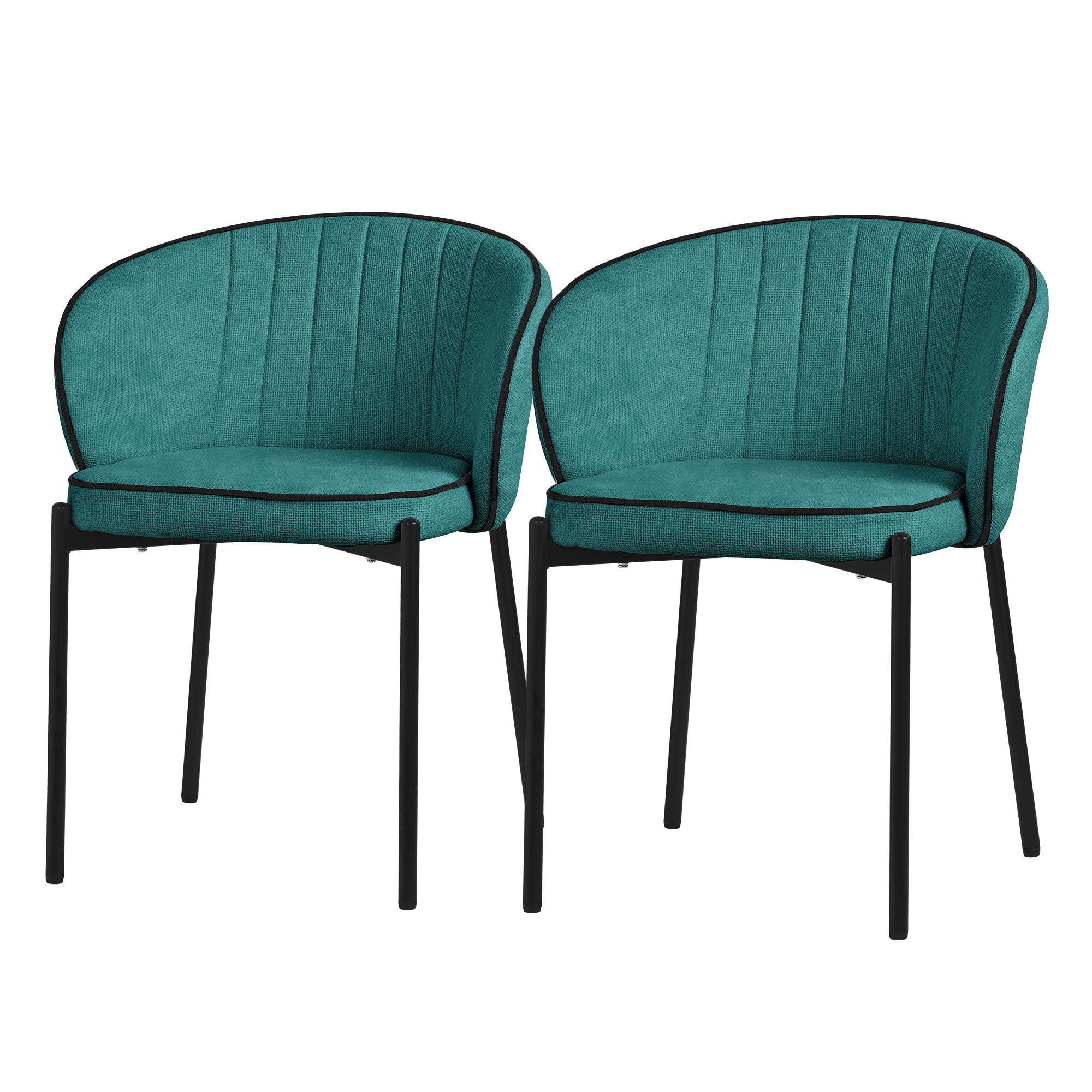 ECD Germany Chaise salle à manger Pétrole Tissu Lot de 2 120 kg
