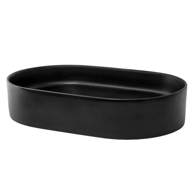 ECD Germany LuxeBath vasque à poser ovale céramique 605 mm noir