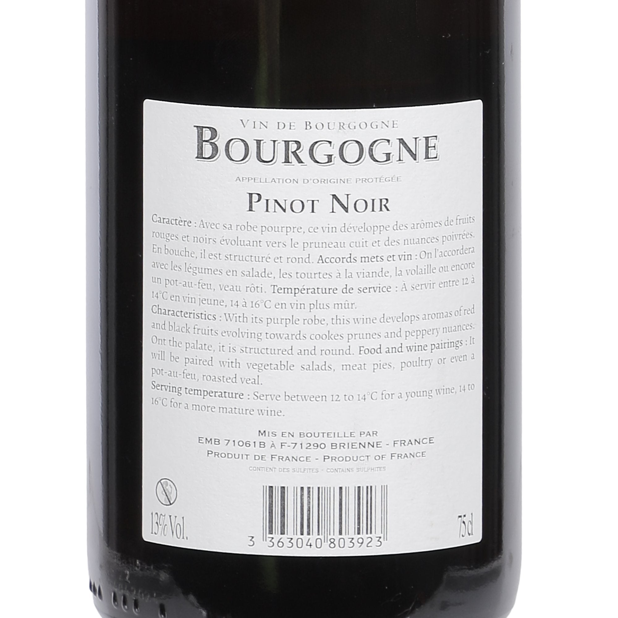 Stokomani Pinot noir Bourgogne AOP 2023 vin rouge 75 cl