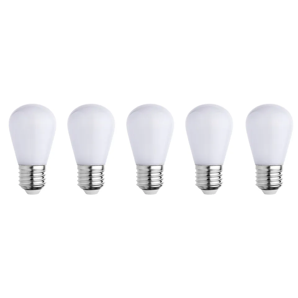 Red Deco Party Bulb White ampoule LED E27 lot 5 H7cm